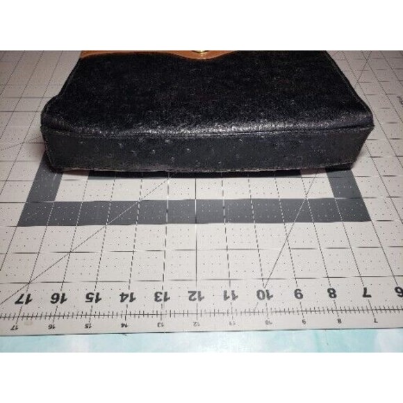 Bueno Ostrich Bag Purse Handbag Cross Body Faux Leather Outer Pocket Vintage - Picture 8 of 11